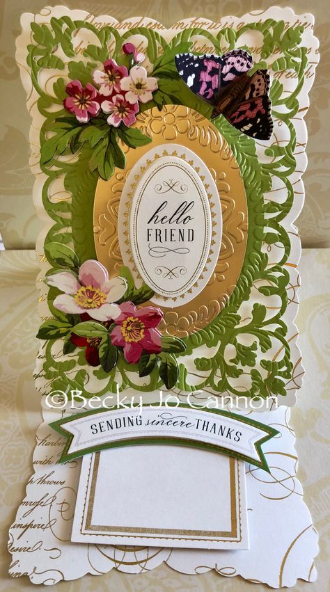 Happy Anna Griffin Easel card🌷 Ideas Birthday Card, Side Step Card, Anna Griffin Inc, Step Card, Monthly Crafts, Anna Griffin Cards, Step Cards, Card Making Kits, Easel Cards