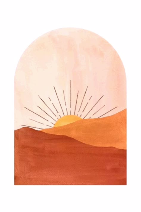 Abstract boho landscape, mid century modern sun NFT crypto art Boho Landscape, Nft Crypto Art, Abstract Sunset, Sun Painting, Crypto Art, Boho Painting, Sun Art, Small Canvas Art, Diy Canvas Art Painting