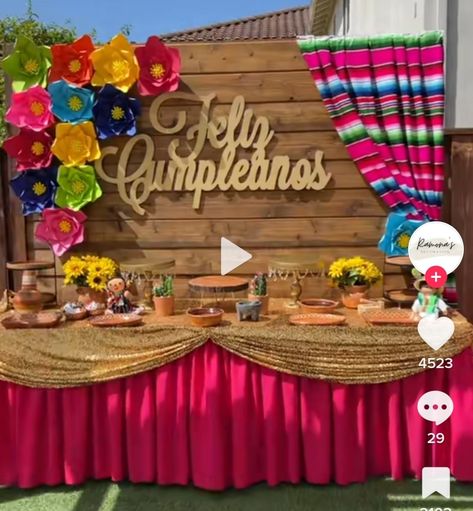 15 Mexican Theme Party, Mexican Party Backdrop, Pink Mexican Theme Party, Mexican Theme Backdrop Ideas, Mexican Quinceanera Ideas Decoration, Mexican Centerpiece Ideas, Charro Theme, Mexican Theme Party Decorations, Girl Baby Shower Centerpieces