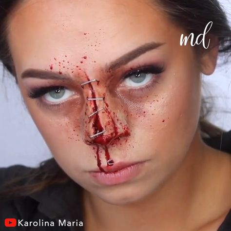 Easy Sfx Makeup Ideas, Midnight Makeup, Realistic Tutorial, Injury Makeup, Realistic Makeup, Sfx Ideas, Wound Makeup, Spooky Makeup, Gore Makeup