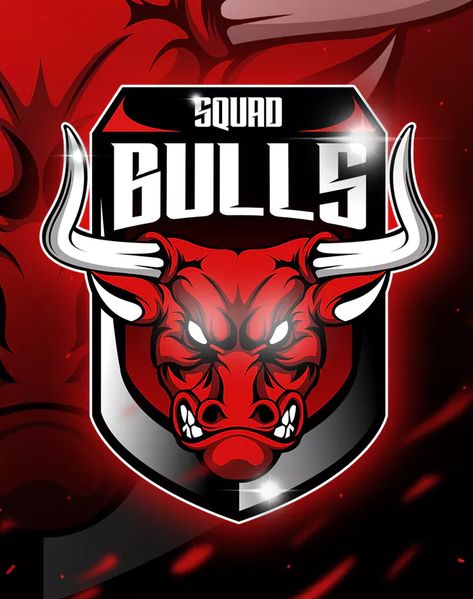 Bulls - Mascot & Esport Logo Template AI, EPS. Download Picsart Logo, Bull Logo Design, Logo Editing, Gaming Logo Design, Angry Bull, Rhino Logo, Cow Logo, Dog Logo Design, Chicago Bulls Logo