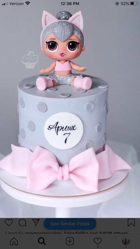 Baby Shower Cakes Girl Pink, Lol Cakes, Baby Doll Cake, Lol Birthday Cake, Diy Unicorn Cake, Lol Cake, Cake Lol, Surprise Birthday Cake, Mickey And Minnie Cake