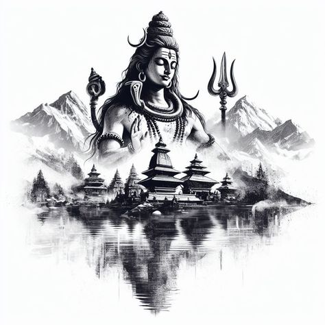 Siva Paintings, Shiv Sketch Lord Shiva, Lord Shiva Sketch Pencil, Shiva Sketch Pencil, Mahakal Sketch, Mahashivratri Drawing, Nataraja Shiva, Ink Tattoo Design, Drawings With Meaning