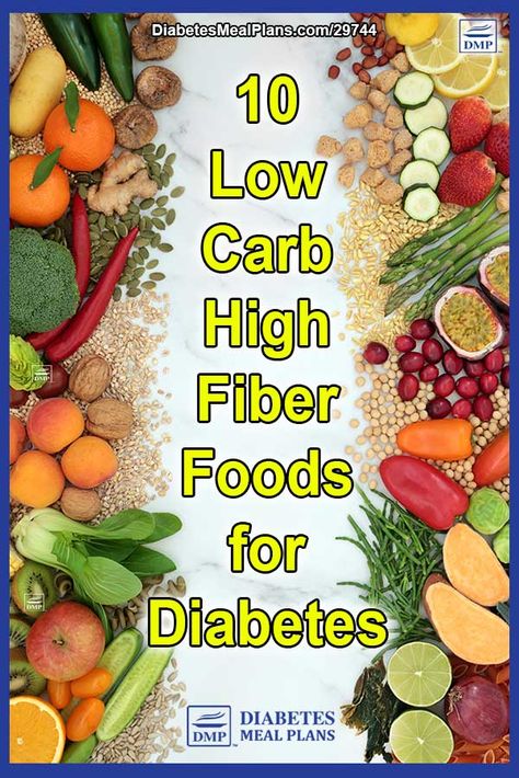 10 Low Carb High Fiber Foods for Diabetics High Fiber Foods List, Fiber Foods List, Foods For Diabetics, High Fiber Low Carb, No Carb Food List, High Fiber Snacks, Fruit For Diabetics, Fiber Fruits, Healthy Fiber