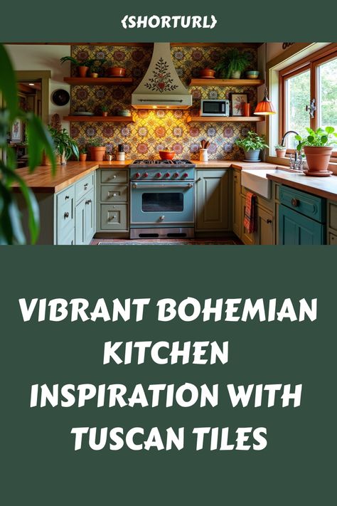 Transform your kitchen into a bohemian paradise with a stunning colorful tile backsplash! Discover how vibrant colors and intricate designs can breathe life into your space while reflecting the warmth of Tuscan style. Explore ideas for incorporating eclectic patterns, unique accessories, and cozy decor that capture the essence of a bohemian lifestyle. Let's get inspired to create a kitchen that's not just functional, but also a true work of art! Colorful Tile Backsplash, Italian Inspired Kitchen, Moroccan Style Kitchen, Color Tile Backsplash, Tuscan Tile, French Provincial Kitchen, Unique Tiles, Greige Kitchen, Boho Style Living