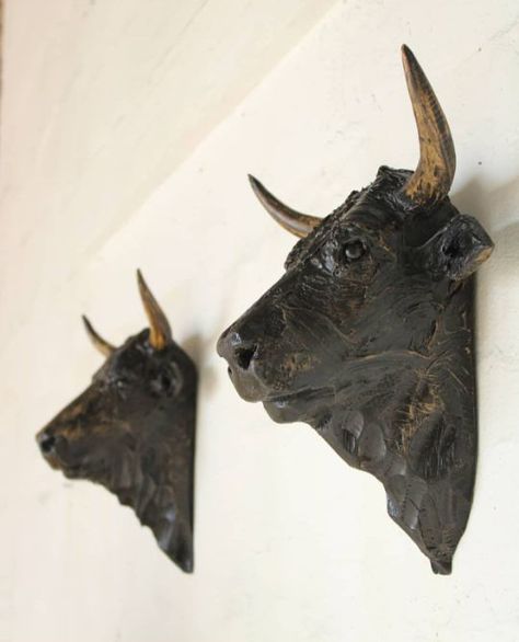 Horror Village, Bull Sculpture, Bull Art, Wood Sculptures, Sculpture Wall, Bronze Wall, Bull Head, Animal Wall Decor, Commissioned Artwork