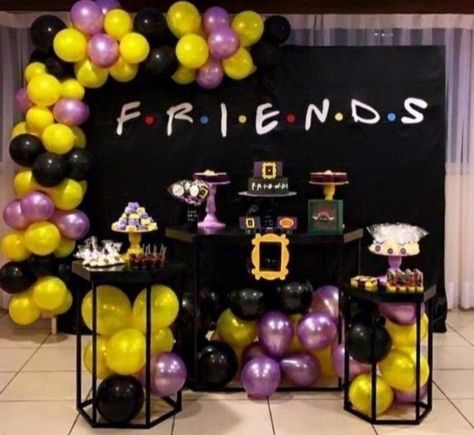 Friends Bridal Shower Theme, Friends Themed Wedding, Friends Birthday Cake, Friends Birthday Party, Simple Birthday Decorations, Friends Cake, 30th Bday, Birthday Party Theme Decorations, 35th Birthday