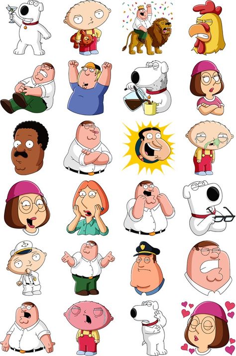 Family Guy Characters In Real Life, Family Guy Flash Tattoo, Family Guy Art Style, Family Guy Character Design, Family Guy Stickers Printable, Family Guy Character Drawings, Family Guy Nails, Family Guy Painting, Family Guy Birthday