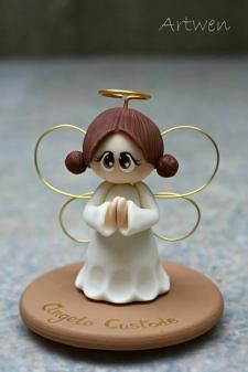 Polymer Angel, Clay Angels, Clay Angel, Crea Fimo, Polymer Clay Ornaments, Polymer Clay Figures, Christmas Clay, Polymer Clay Sculptures, Polymer Clay Christmas