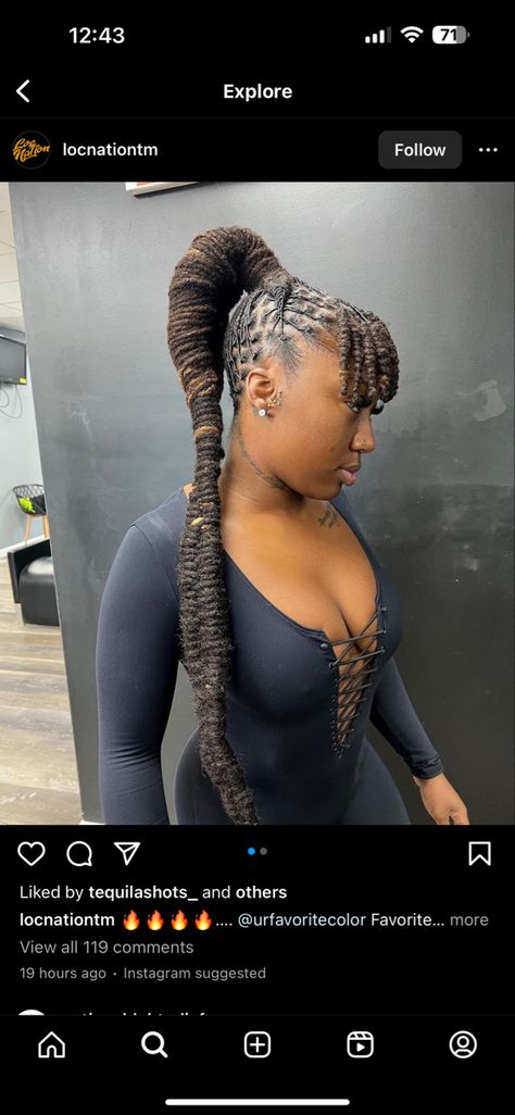 Genie Ponytail Locs, Loc Ponytail Extension, Short Locs Ponytail, Ponytail Locs, Locs Ponytail, Genie Ponytail, Loc Ponytail, Marley Locs, Short Locs