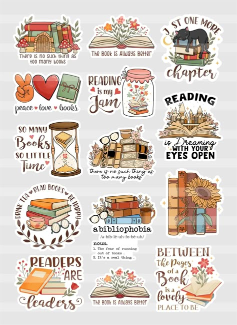 Stickers For Book Lovers, Bookish Stickers Free Printable, Book Lovers Stickers, Stickersheet Aesthetic, Spicy Book Stickers, Cricut Stickers Ideas, Things To Print Out, Bookish Stickers Printable, Book Stickers Printable