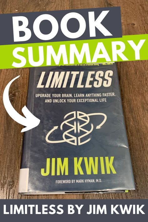 Limitless book summary by Jim Kwik Limitless Book Jim Kwik, Limitless Book, Jim Kwik, Reinventing Yourself, Brain Activities, Embrace Change, Book Summaries, Self Improvement Tips, Positive Mindset