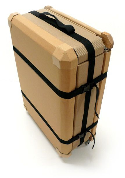 Cardboard Luggage by PaperPirateCo, via Flickr Unique Packaging Box, Cardboard Suitcase, Industrial Design Portfolio, Cardboard Craft, Phone Packaging, Cardboard Design, Prototype Design, Leather Ideas, Unique Packaging