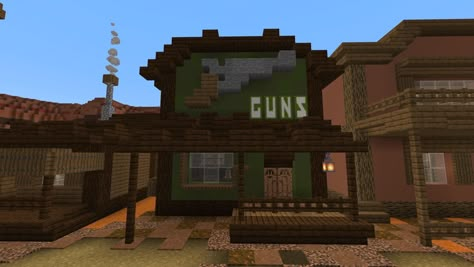 Minecraft Western Town Ideas, Old Western Minecraft Builds, Minecraft Western Builds, Minecraft Western Town, Minecraft Cowboy, Wild West Minecraft, Western Village, Modded Minecraft, Minecraft Shops