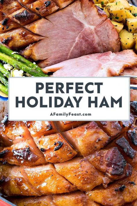 Perfect Holiday Ham - A Family Feast® Honey Ham Glaze Recipe, Honey Baked Ham Recipe, Virginia Ham, Holiday Ham Recipes, Ham Glaze Brown Sugar, Ham Recipes Baked, Ham Dinner, Ham Glaze Recipe, Honey Glazed Ham