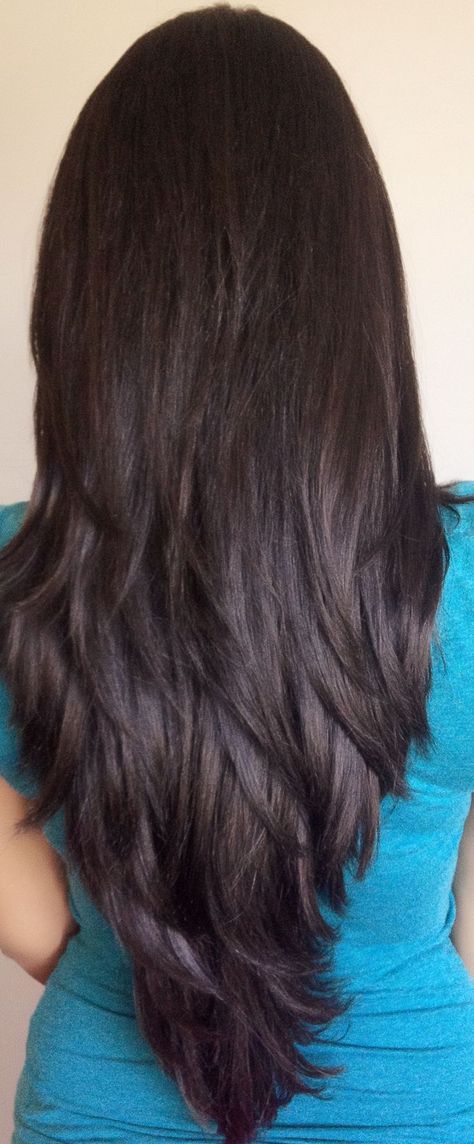 Long Layered Haircut, Hair Diy Haircut, Long Layered Haircuts, Long Dark Hair, Hair Styler, Long Black Hair, Long Layered Hair, Haircuts For Long Hair, Long Hair Cuts, Hairstyles Haircuts