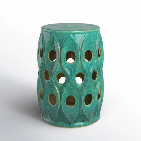 Fatima Ceramic Accent Stool & Reviews | Birch Lane Ceramic Garden Stools, Accent Stools, Ceramic Garden, Earthy Aesthetic, Accent Stool, Ceramic Color, Garden Stool, Birch Lane, Chinoiserie