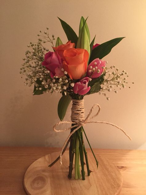 Small Hand Bouquet Simple, Hand Tied Flower Bouquet, Small Hand Tied Bouquet, Simple Hand Bouquet, Hand Held Bouquets, Mother's Day Bouquet, Handmade Bouquets, Hand Tied Bouquet, Hand Flowers