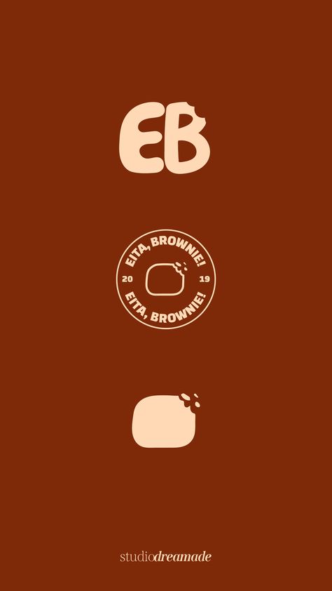 Logos made for Eita, Brownie! an Brownie shop based in Brazil whose that offers quality sweets in an affordable way, always being transparent and establishing a more personal contact with customers. Brownies Logo Design Ideas, Brownie Branding, Shop Branding Design, Brownie Shop, Shop Branding, Collateral Design, Wellness Business, Baking Business, Dream Clients