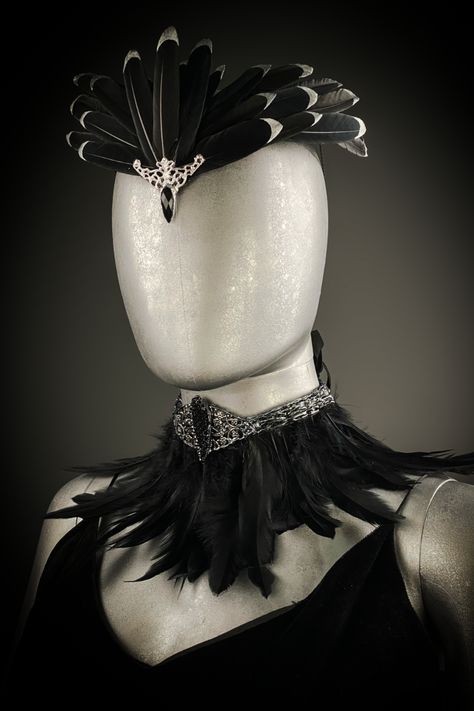 Black Swan Mask, Swan Headpiece, Flamingo Meaning, Costume Collar, Swan Costume, Gothic Queen, Accessories Gothic, Black Swan Costume, Girl Ballerina