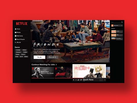 This is how I Netflix & Chill. UI Concept of Netflix with Sharp Edges. Netflix Chill, Netflix Home, Netflix And Chill, Interaction Design, Design Ui, Web Series, Web Design Inspiration, Interactive Design, Tron