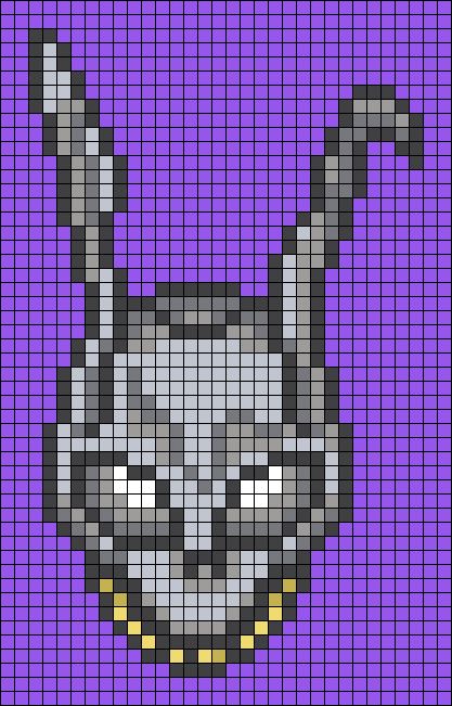 Alpha pattern #173348 Gorillaz Alpha Pattern, Horror Alpha Pattern, Rabbit Monster, Monster Horror, Donnie Darko, Alpha Pattern, Alpha Patterns, Gorillaz, Friendship Bracelet Patterns