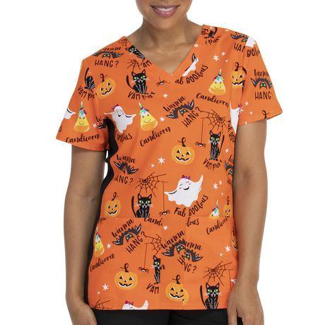 Halloween Scrubs, Christmas Scrubs, Womens Scrub Tops, Medical Outfit, My Boo, Medical Uniforms, Womens Scrubs, Halloween Women, Scrub Tops