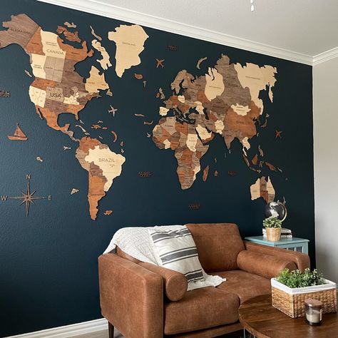 Map Decor Wall, Wooden World Map, World Map Wall Decor, Wood World Map, Diy Puzzle, World Map Decor, Wood Anniversary, Wood Anniversary Gift, World Map Wallpaper