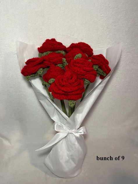 Crochet Rose Bouquet, Real Rose Petals, Flowers Home Decor, Forever Flowers, Flowers Home, Crochet Rose, Delicate Details, Rose Bouquet, Silk Ribbon