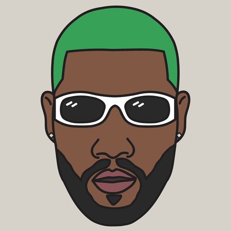 Brent Faiyaz Cartoon Art, Brent Faiyaz Drawing Cartoon, Cartoon Frank Ocean, Easy Baddie Drawings, Frank Ocean Painting Easy, Frank Ocean Drawing Easy, Rapper Paintings Easy, Bape Characters, Frank Ocean Drawing