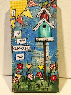 Kunstjournal Inspiration, Mixed Media Diy, Mixed Media Art Projects, Mixed Media Art Canvas, Bird Houses Painted, Mixed Media Crafts, Bloom Where You Are Planted, Choose Joy, Mixed Media Art Journaling