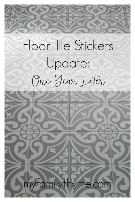 Lowes Tile, Floor Tile Stickers, Beadboard Wallpaper, Floor Makeover, Painting Tile Floors, Look Wallpaper, Peel And Stick Floor, One Year Later, Ceramic Floor Tiles