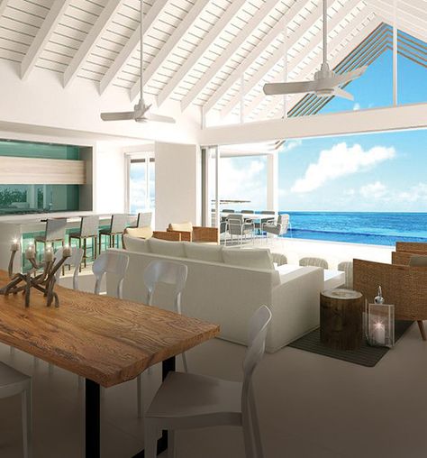 Beach Enclave | Luxurious Villas in Turks and Caicos Islands Turks And Caicos Villas, Sea View Bedroom, Caribbean Villas, Caribbean Homes, Pool Bathroom, Ensuite Bathrooms, Island Home, Villa Rental, Spacious Living Room