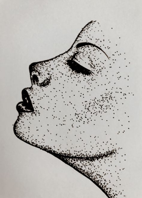 Easy ink art By: Brook Stippling Face Art, Stippling Art Ideas Easy, Stippling Art Easy, Stipple Art, Stippling Drawing, Independent Study, Stippling Art, Stippling, Spotify Playlist