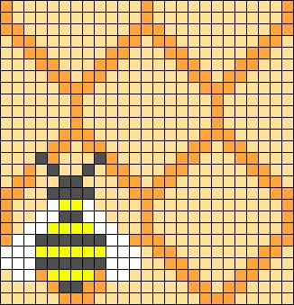 Bee Alpha Pattern, Bee Pixel Art, Buku Harry Potter, Crochet Bee, Tapestry Crochet Patterns, Cross Stitch Bookmarks, Animal Cute, Pixel Pattern, Pixel Art Pattern