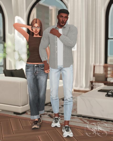 The Brandt Household | Townies of San My 🌃 Audra (30) and Jeremy (34), moved to San Myshuno when Jeremy started to be successful in his career, he is now a well known music producer, while his wife, Audra, prides herself in her hardworking nature after opening her own hair salon. (Audra’s base is made by @farfallasims 💗) #sims #sims4 #sims4cc #thesims #thesims4 #thesims4cc #simscas #cas #thesimscc #createasim #ts4 #ts4cc #simdownload #maxismix #sims4cchaul #wcif #sims4community #sims4look... Sims 4 Townies, Sims 4 Cc Sims, Sarah Snyder, Sims 4 Stories, San Myshuno, Sims 4 Cas, Ts4 Cc, Sims House, The Sims4