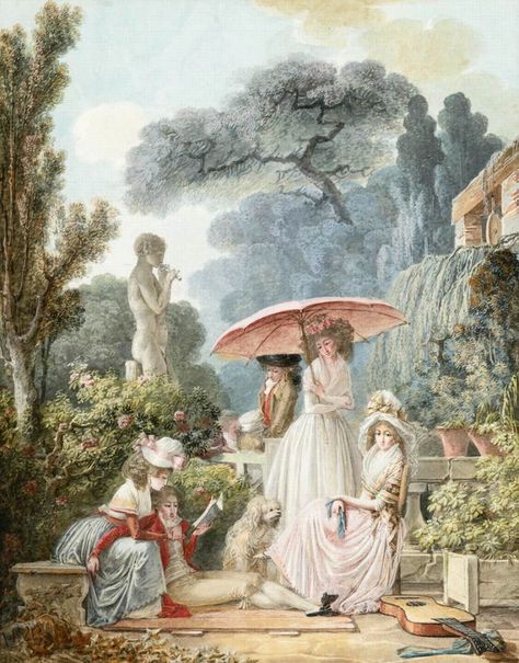 Castle Versailles, Marie Antoinette Painting, Baroque Garden, 19th Century Aesthetic, Georgian Fashion, 18th Century Portraits, Rococo Art, 18th Century Paintings, Victorian Paintings