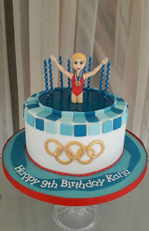 Swimming Olympics gold medal cake | Swimming cake, Pool birthday cakes, Pool cake Swimming Cake Birthdays, Swimmer Cake Ideas, Birthday Cake Swimming, Swimming Cake Ideas, Gold Medal Cake, Swimmer Cake, Swimming Olympics, Pool Birthday Cakes, Swimming Pool Cake