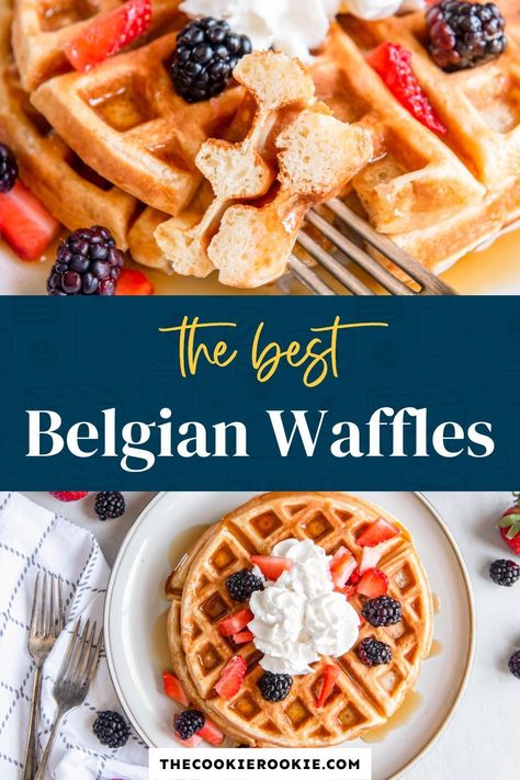 Belgian Waffles are both hearty and fluffy – the best of both worlds! This classic breakfast staple is made with a handful of ingredients you likely already have in your kitchen. Top them off with syrup, berries, and whipped cream for the best bite!