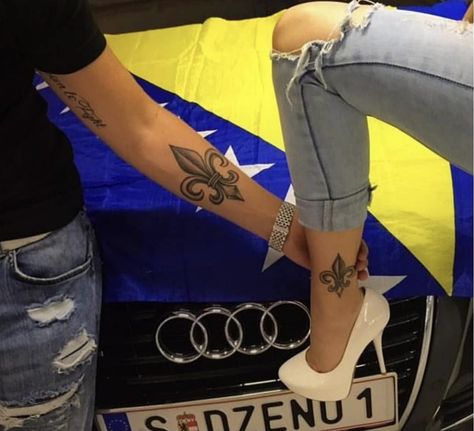 Croatian Flag Tattoo, Bosnian Flag Aesthetic, Bosnian Tattoo Ideas, Balkan Tattoo Ideas, Bosnia Tattoo Ideas, Bosnian Tattoo, Balkan Tattoo, Bih Bosnia And Herzegovina Flag, Bosnian Girl