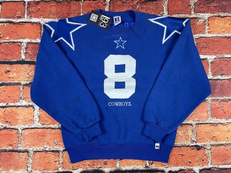 Vintage Dallas Cowboys Troy Aikman Crewneck Sweatshirt (Small) Show some marks/wear on sleeves and front of sweatshirt. Pics included as part of description. 19" Wide (Pit to Pit) x 23" Long * Vintage sizing varies and tend to fit smaller than modern sizes. Please check measurements before purchasing item. Measurements are taken with item laying on a flat surface.* *I try to be specific as possible with my listings to point out any imperfections. These items are vintage (used) unless otherwise n Dallas Cowboys Sweatshirt, Troy Aikman, California Palm Trees, Vintage Cowboy, Vintage Sweatshirt, Dallas Cowboys, Hoodie Fashion, Crew Neck Sweatshirt, Im Not Perfect