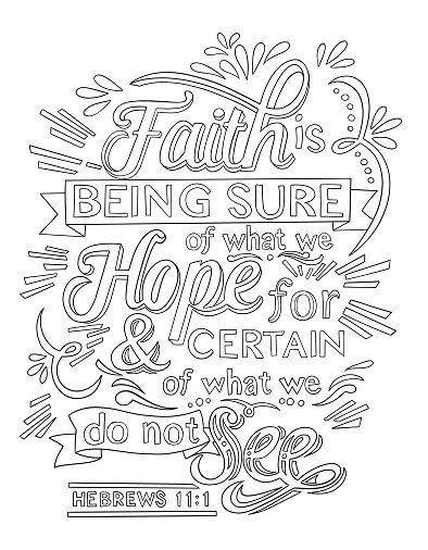 Hebrews 11:1 Coloring Page - Spiritual Drawing 1 of 10 Spiritual Drawings, Bible Verse Coloring Page, Scripture Coloring, Adult Colouring Printables, Coloring Pages Inspirational, Bible Verse Coloring, Quote Coloring Pages, Bible Coloring Pages, Adult Colouring Pages