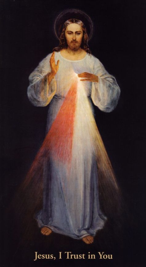 High Resolution Restored Vilnius Divine Mercy Image. The original painting that St. Faustina had drawn. Jesus I Trust In You Divine Mercy, Healing Paintings, Divine Mercy Novena, Divine Mercy Jesus, Divine Mercy Image, Divine Mercy Sunday, Divine Mercy Chaplet, Faustina Kowalska, Christ Artwork