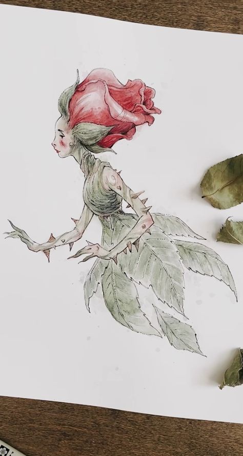 Fairy Sketch, Fae Art, June Birth Flower, Faery Art, Fairy Drawings, Fairy Illustration, Fantasy Drawings, Fairytale Art, Art Et Illustration