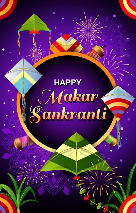 Happy Makar Sankranti Concept with Gradient Color Vector Doodle, Happy Makar Sankranti, Dj Images, Makar Sankranti, Buddha Image, Gradient Color, Vector Free, Dj, Royalty Free