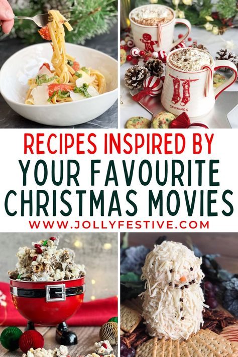 Bring the magic of Christmas movies to your table with a festive feast of recipes inspired by some of your favorite holiday classics. From the comforting warmth of the Christmas fettuccine featured in 'The Holiday', to delicious The Polar Express inspired hot chocolate, these recipes promise a culinary adventure that will have you re-experiencing the joy and charm of your cherished Christmas films. Christmas Carol Food Ideas, Santa Clause Movie Night Food, Polar Express Meal Ideas, Food From Christmas Movies, Themed Christmas Meals, Christmas Meal Themes, Christmas Movie Meals, National Lampoon Christmas Vacation Food, Christmas Movie Inspired Food