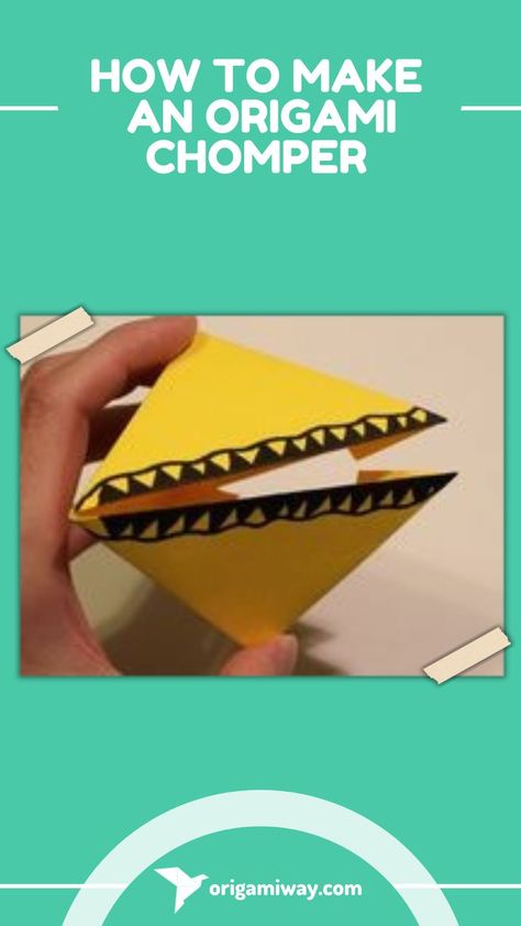 A yellow paper origami chomper Square Origami, Origami Shapes, Stem Crafts, Paper Origami, Origami Easy, Origami Paper, The Conjuring, Easy Step, Step By Step Instructions