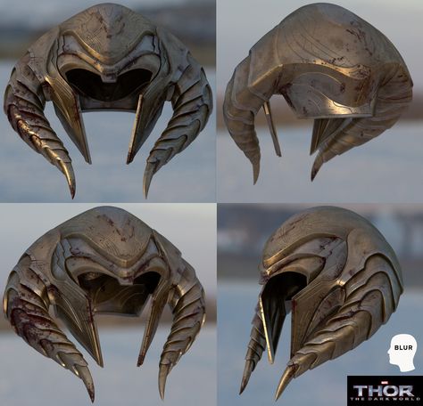 An asset for Blur Studio's prologue for Thor: The Dark World. Thor Art, Armor Cosplay, Thor 2, Helmet Concept, Warrior Helmet, Armor Clothing, Cosplay Armor, Larp Costume, Knight Armor