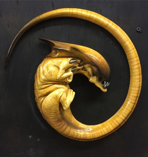 498 Likes, 22 Comments - Gino Acevedo (@gino.acevedo) on Instagram: “After 20 years I finally decided to paint my copy of the Alien3 embryo sculpted by David Anderson…” Giger Alien, Giger Art, Digital Sculpture, Alien Vs Predator, Alien Vs, Fantastic Art, Zbrush, Creature Design, 3 D