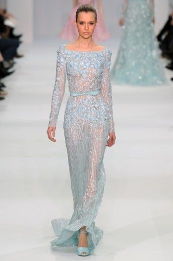 elie-saab-spring-2012! Gossip Girl Wedding, Elie Saab Wedding Dress, Wedding Gown Trends, Second Wedding, Elie Saab Couture, Light Blue Wedding, Blue Wedding Dresses, Pastel Wedding, Gorgeous Wedding Dress